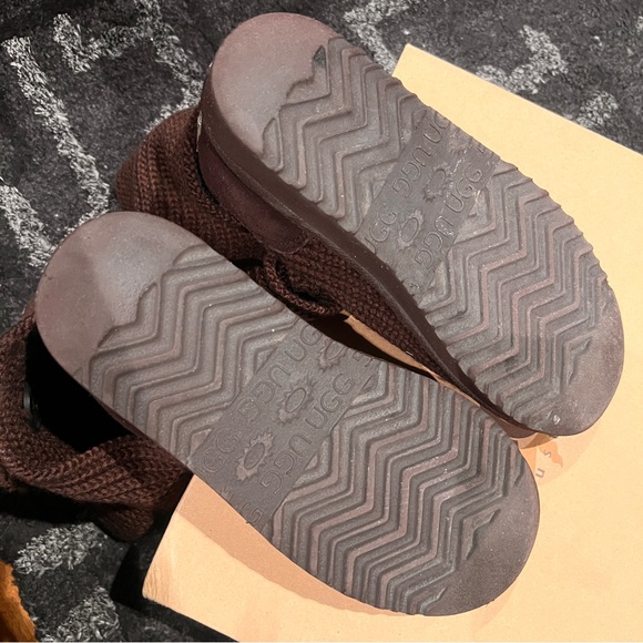 UGG CLASSIC CARDY SWEATER KNIT BOOTS IN BROWN - Picture 12 of 15